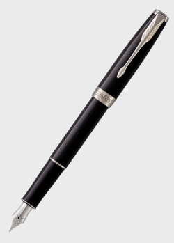 Перьевая ручка с глянцевым покрытием Parker Sonnet 17 Black Lacquer CT FP M, фото